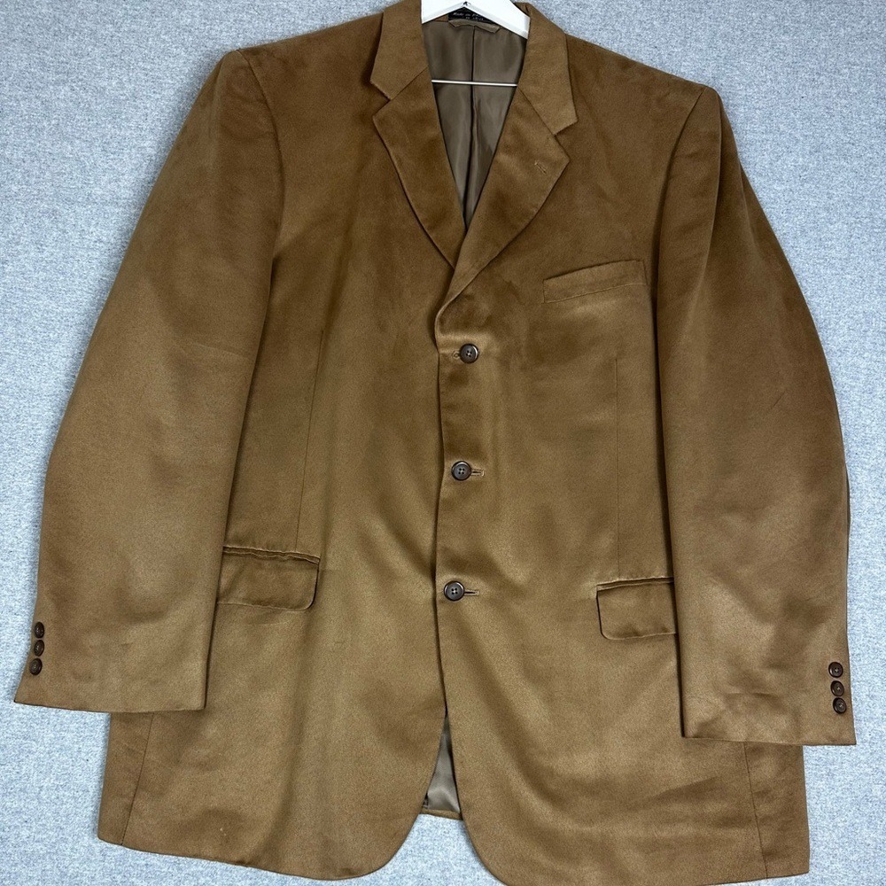 Bert Pulitzer Blazer Mens 48 Long Brown SupraSuede Sport Coat 3 Button